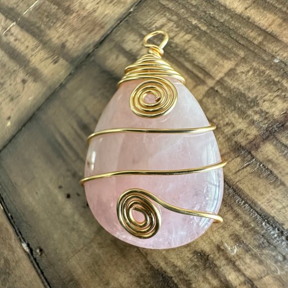 Natural Gemstone Wire Wrapped Teardrop Pendants - Crystals - Tigers Eye - Aventu - Picture 8 of 9